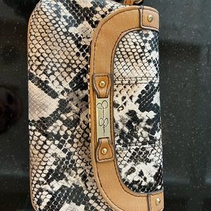 Jessica Simpson snakeskin clutch